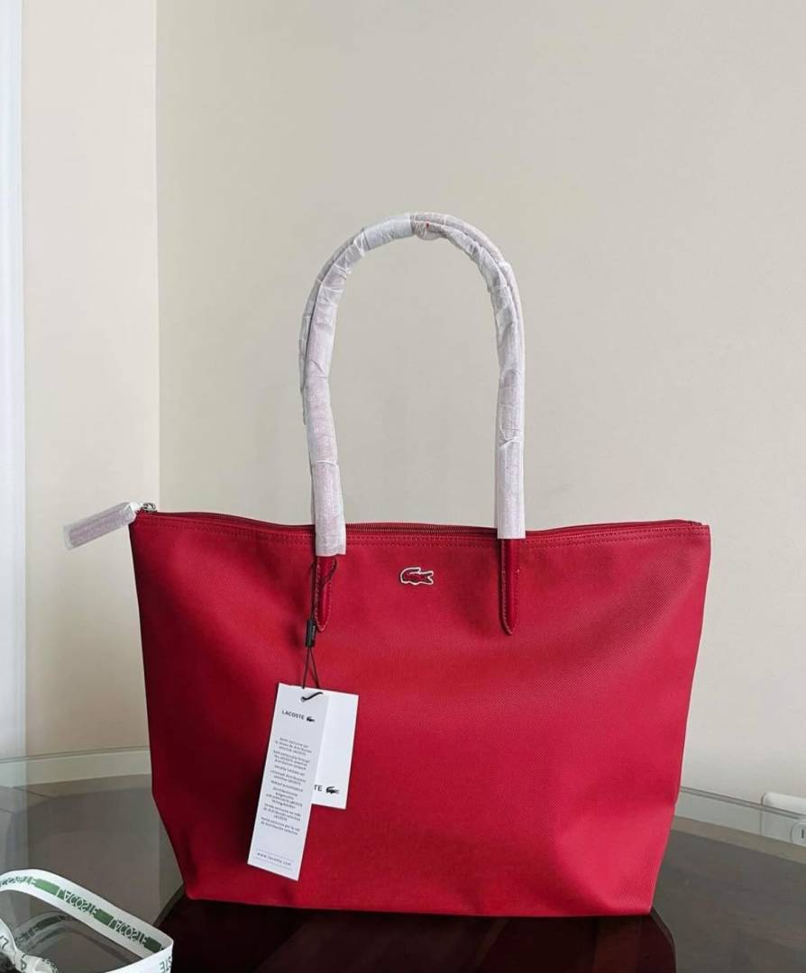 Lacost_Leather_Tote_Red_Premium_With_Original_Packing