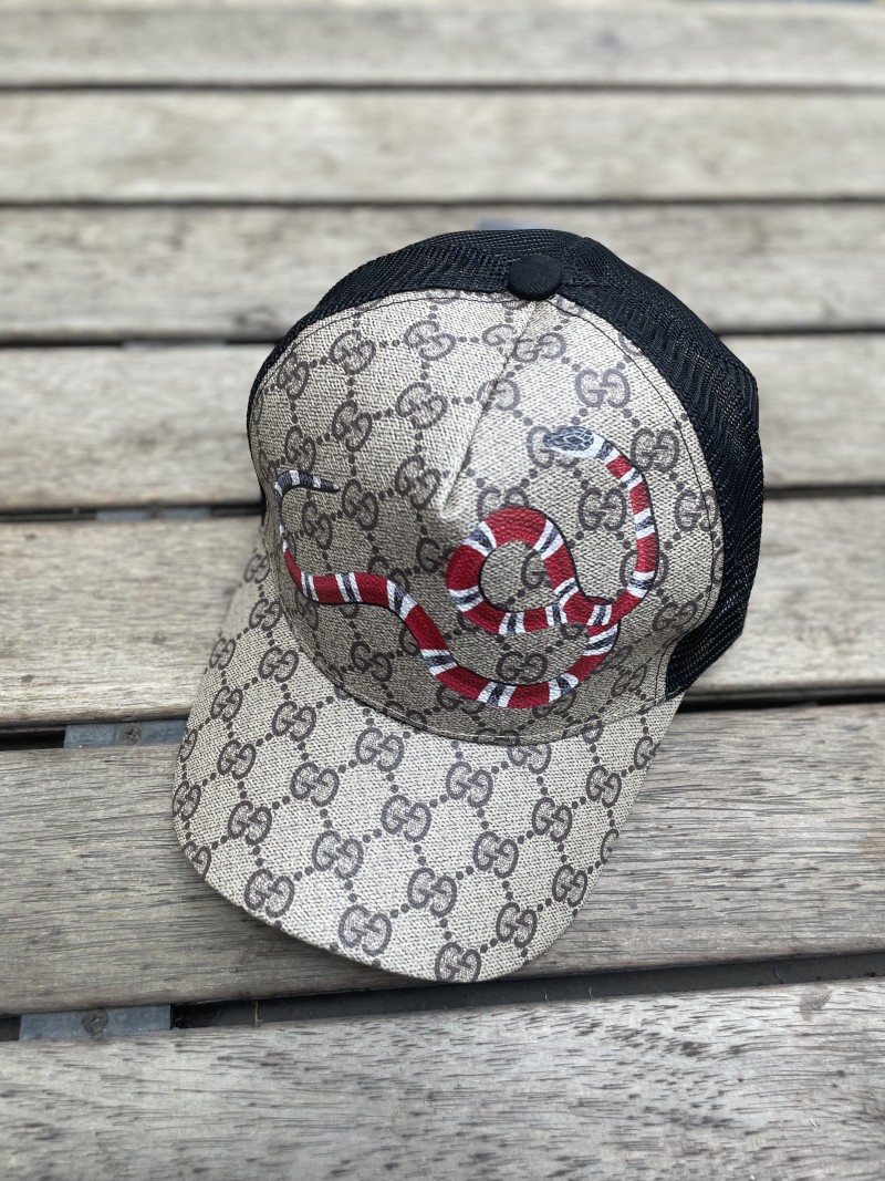Guchi_GG_King_Snake_Print_Beige_Baseball_Hat_Premium_Unisex_Cap(With_Box)_723