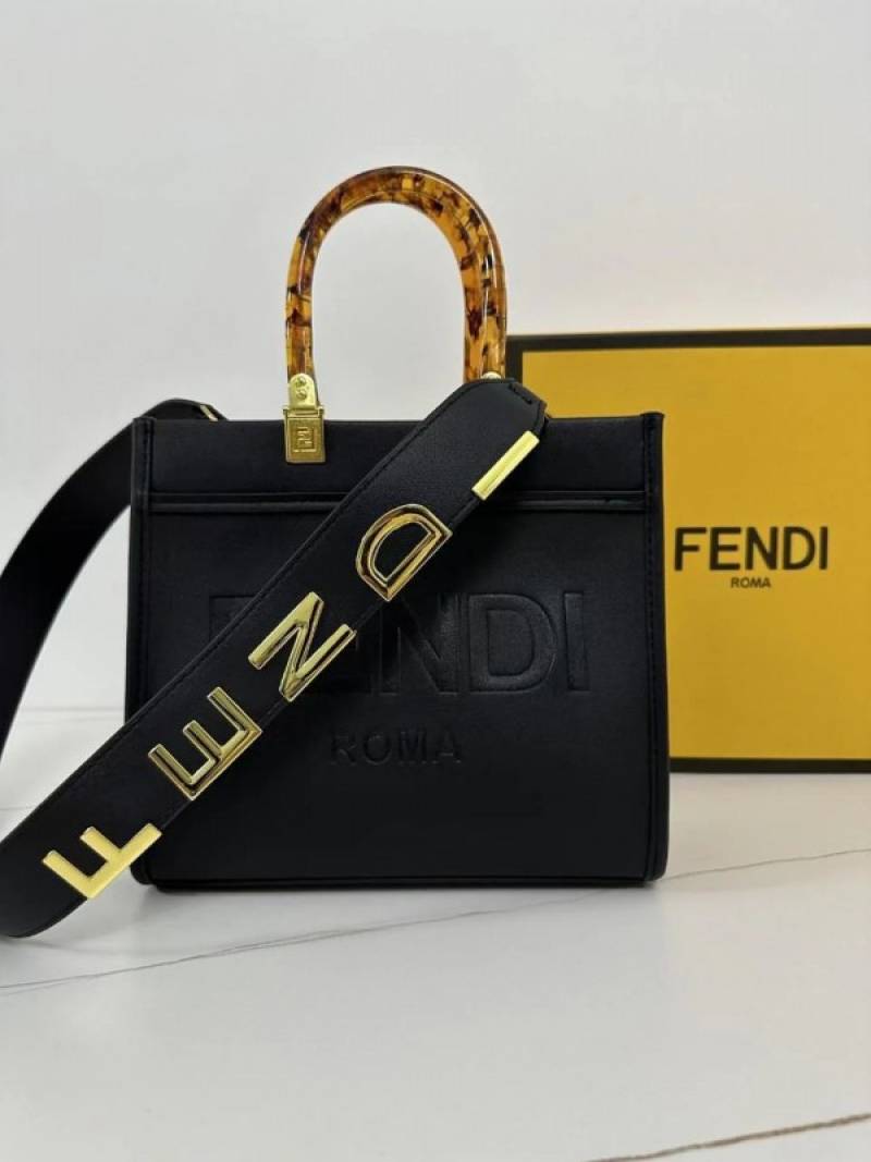 Fendy_Roma_Sunshine_Small_Tote_Bag_With_Dust_Bag_&_Shoulder_Strap_(Black-980)