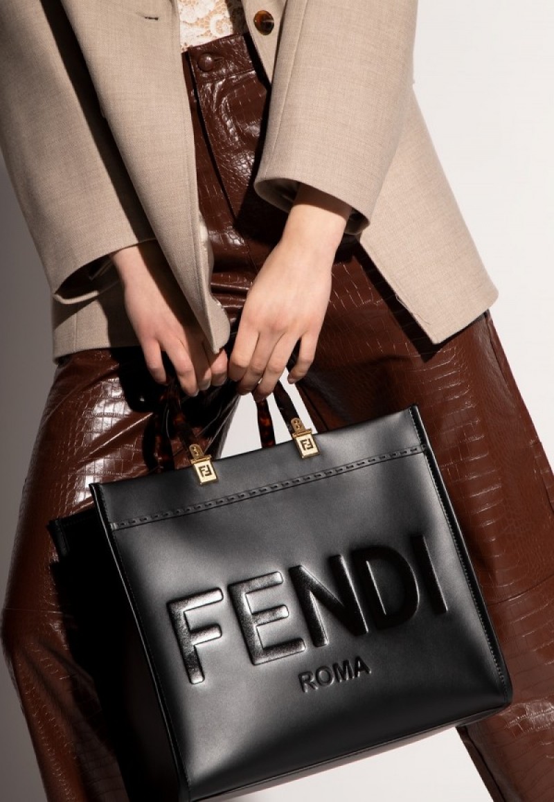 Fendy_Roma_Sunshine_Tote_Bag_With_Dust_Bag_&_Shoulder_Strap_(Black-359)